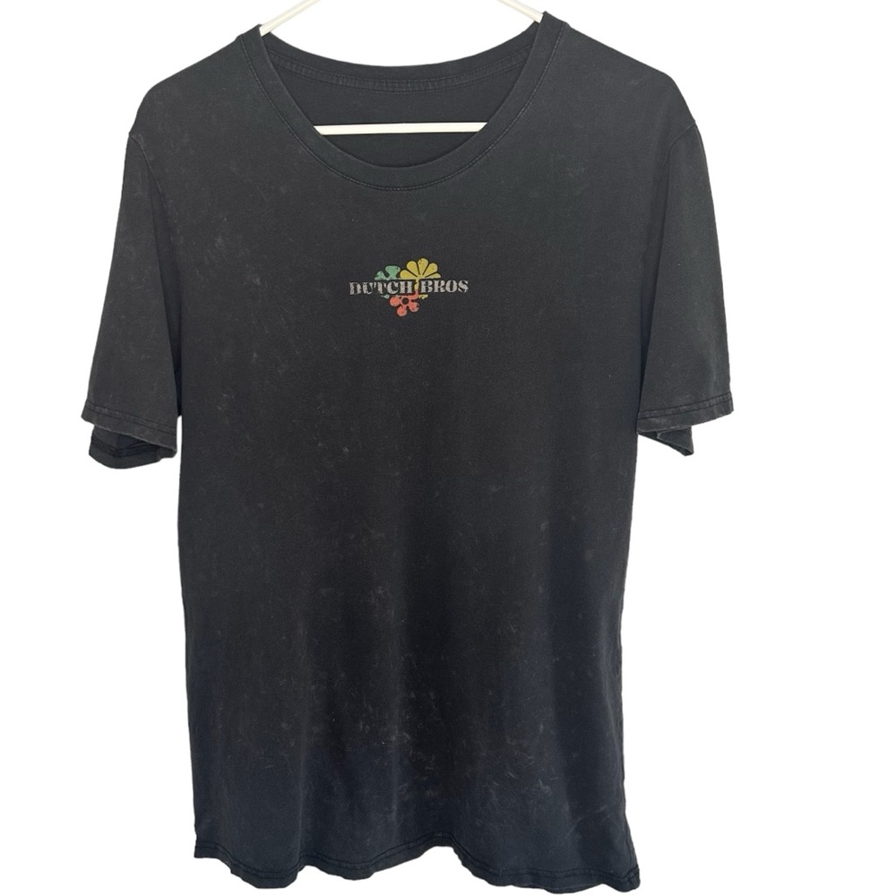 Dutch Bros Black Distorted Windmill Groovy Pastel Flowers MEDIUM+ LARGE